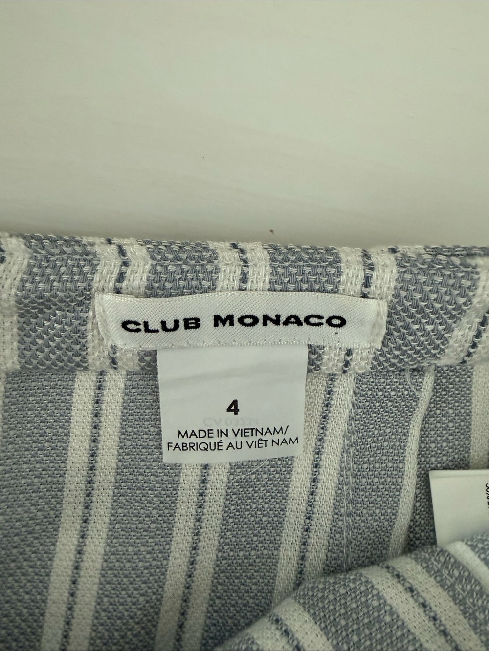 Club Monaco Ditmas High Rise Lace Up Striped Shorts Size 4 - Picture 4 of 9